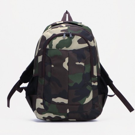 Tourist backpack, 16 l, lightning department, 3 outer pockets, ZFTS, green color/camouflage-2