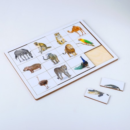 Doman's cards with puzzles "Zoo"-1