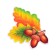 Decoration on the adhesive tape "oak" leaves, sturns, 18x18 cm