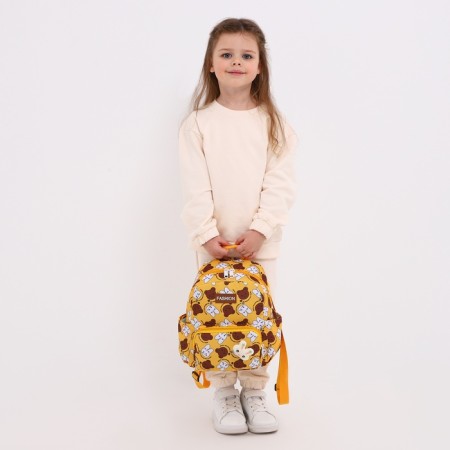 Baby backpack on lightning, 3 outer pockets, yellow color-3