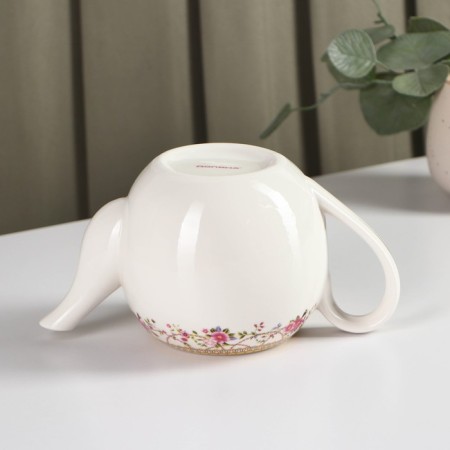 Kettle porcelain harness "rosali", 800 ml, white color-3