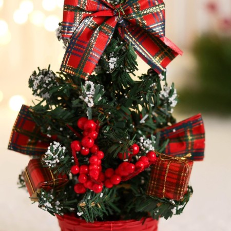 Christmas tree decor "festive" bow cage, 10x17 cm, red-1