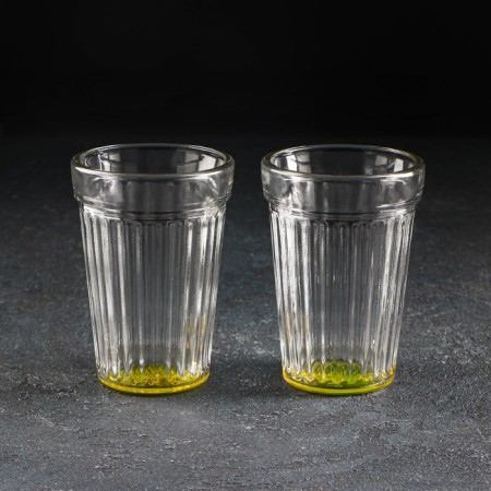 A glass of faceted "brightness", glass, 250 ml, color bottom-5