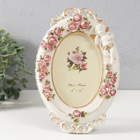 Photo frame Polystone 10x15 cm "Angel in roses" 15x22.5 cm