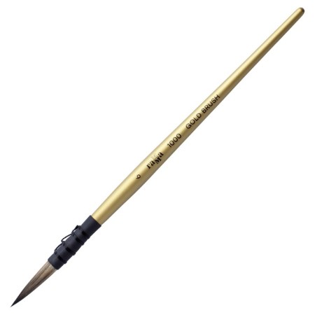 Synthetic brush, round, gamma "Gold Brush" No. 6, French mount, short handle