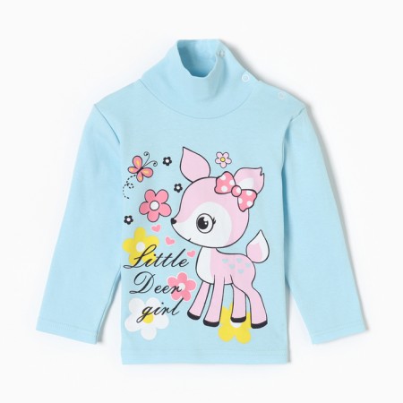 Turtleneck for girls, color light blue, height 98 cm