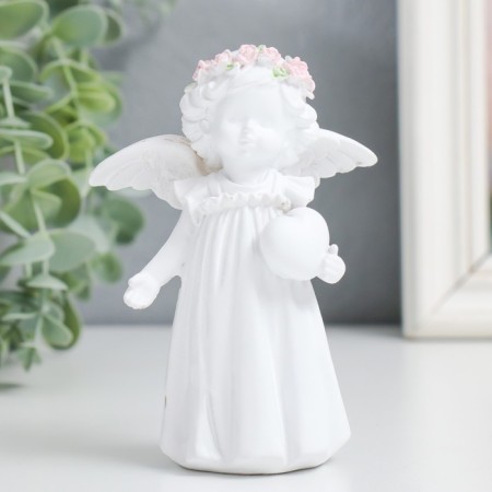 Souvenir Polystone "Baby-Angel with a heart" Snow White "mix 8.5x4x11.8 cm-1