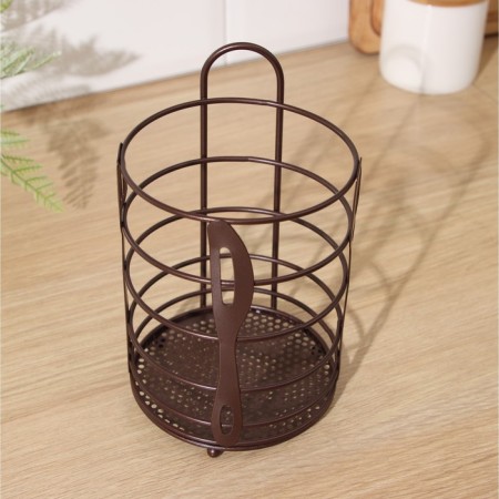 Drywall for cutlery shares, 17.5 × 11 × 11 cm, brown color-2
