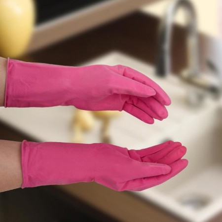 Gloves of household rubber shares, size L, 40 g, color mix