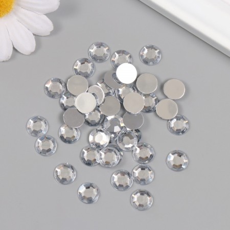 Decor for creativity plastic "Rhinestones Round. Transparent" (set 40 pcs) 1x1 cm-2