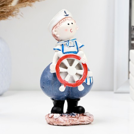 Figure "Boy sailor at the helm" 18x8x7cm-1