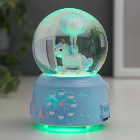 Souvenir Polystone Water Ball Light, Music "Unicorn-rocking" MIX 12x8x8 cm-5
