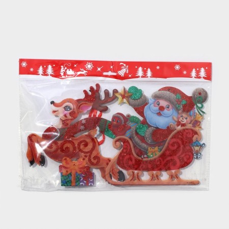 Decorative luminous jewelry (suspension) "Santa Claus on the sled" 20.5x37 cm-7
