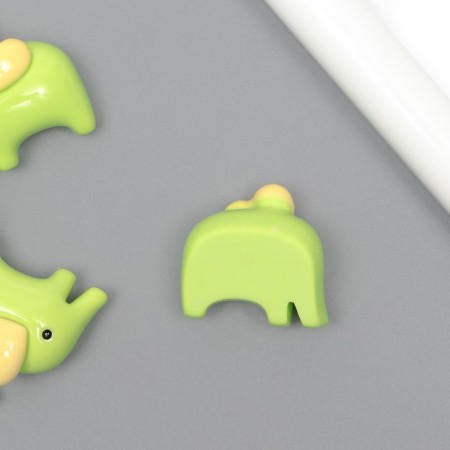 Decor for creativity plastic "Green Elephant" 2.4x2.4x1.5 cm-1