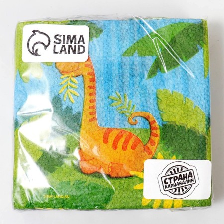 Dinosaurus napkins, 24x24 cm, 20 pcs-2