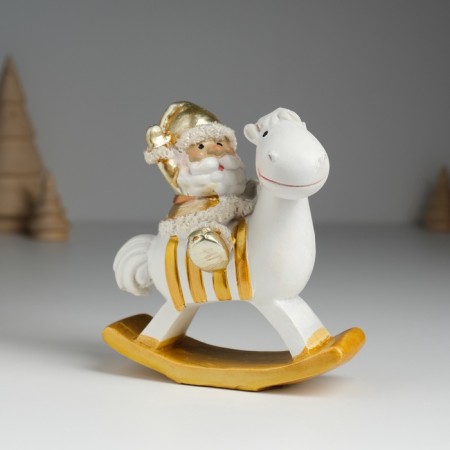 Suvenir Polystone "Santa Claus in a gold caftan on a cap-cap" 10.5x6x11.5 cm
