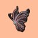 Thermal appliance "butterfly", with sequins, 15 × 12 cm, black/pink color
