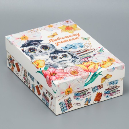 Gift folding box, packaging, “Favorite Teacher”, 21 x 15 x 7 cm-1