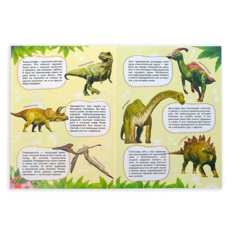 Stickers "Encyclopedia about dinosaurs and space", set of 2 pcs. 8 pp., A4 format-1