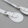 Handle for bags, cords, 60 × 1.8 cm, with sewing loops 5.8 cm, white/silver color