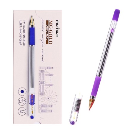 Balloon handle Munhwa MC Gold, node 0.5 mm, violet ink, barcode on the handle-6