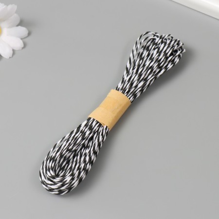 Yarn 100% cellulose "Softino Raffia Color Melange" Washing, Black and White 10m-1