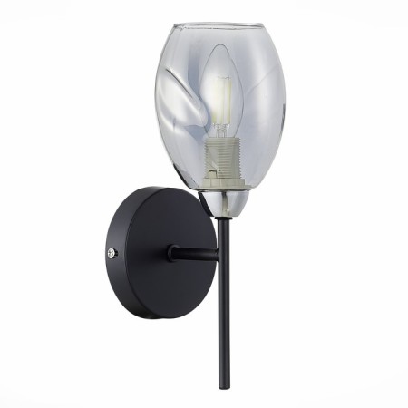 Wall lamp EVOLUCE. Sle155511-01. Gloa. 1x40 W, E14, 13x28 cm, black color, chrome-5