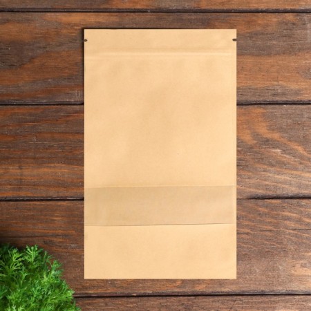 Zip-Lock package Craft with a rectangular window, flat, 16 x 26 cm-1