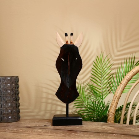 Mask "Zebra" on a stand, Albezia 40 cm-3