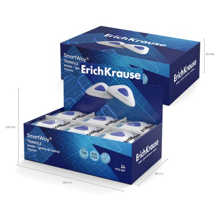 Eraser with Erichkrause "Smartway Triangle", triangular, medium stiffness, hypoallergenic, in a bag with a Euro suspension-7