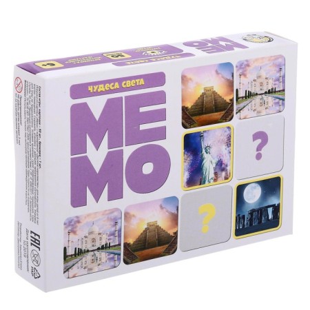 Board game "Memo. Miracles of the world "-1