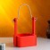 Kashpo wooden 15 × 12 × 25 cm "openwork", rectangular, handle rope, red give beautifully