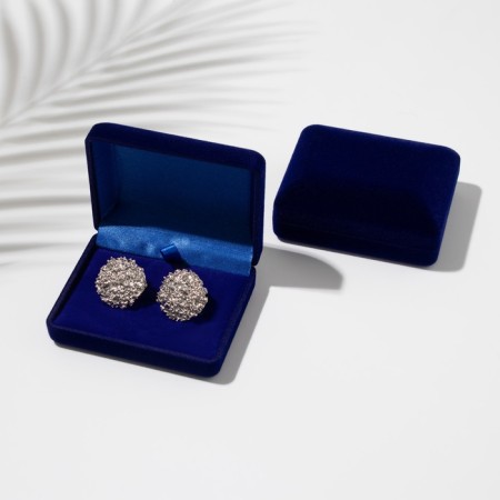 The case of velvet for cufflinks "Classic", 7.7 × 6, blue color-3