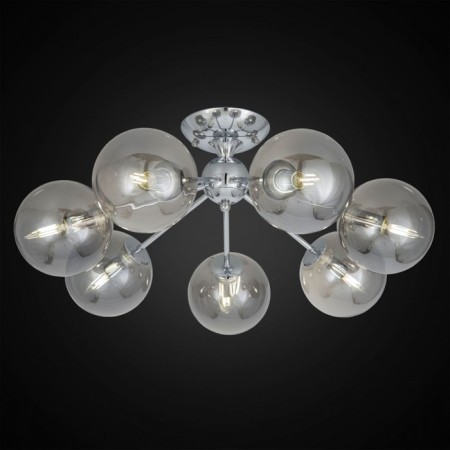 Ceiling chandelier CITILUX “Tommy” CL102170, 66.5x66.5x26 cm, 7x40W, E14, gray color gray-1