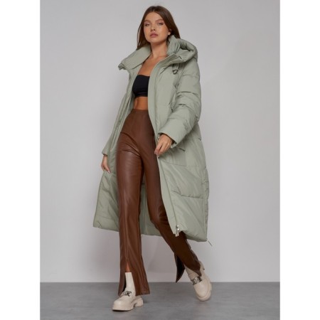 Coat insulated winter female, size 42, green color-9