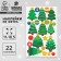 Stickers from felt "Christmas trees", 11 x 18.5 cm, 22 pcs