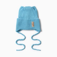 Baby hat with ears Minaku rr 35-40, sea-wave color