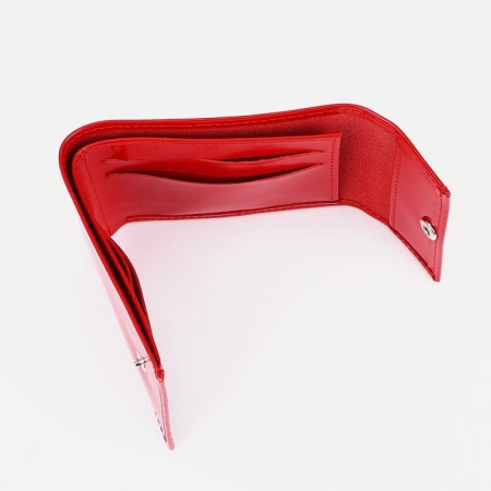 Women's wallet on the button, red color-2