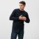 The male sweatshirt was launched, the color is blue, size 56