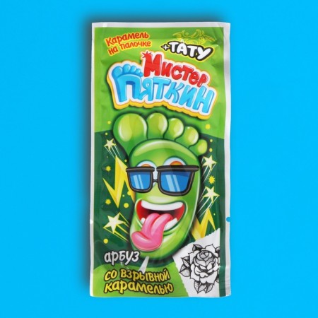Caramel on a stick with an explosive caramel and a tattoo "Mr. Pyatkin", Assorted, 8 g-1