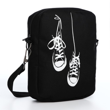 Youth bag with zipper, black color-3