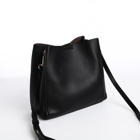 Bag Cross-Bodi with a zipper, black color-1