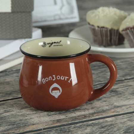 Ceramic "Dreams" mug, 250 ml, pattern and color mix-4