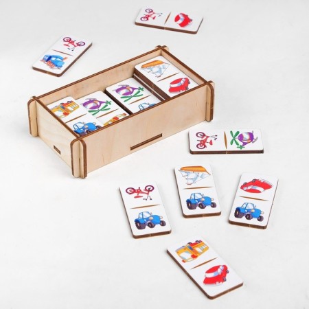 Domino "Transport", 28 elements, dick size: 3x6x0.4 cm-1