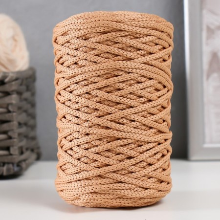Knitting cord 100% polyester 3mm 100m/200 ± 20g (05 pink-beige)