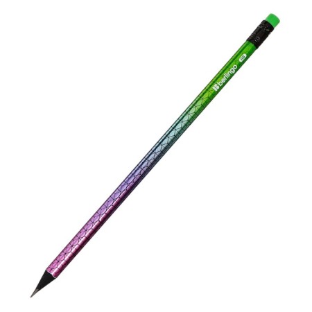 Chernographic pencil 2.2 mm Berlingo "Skyline", HB, black tree, round, sharpened, with an eraser, mix-4