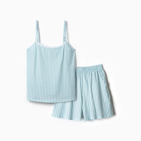 Female pajamas (T -shirt/shorts), blue color, size 44