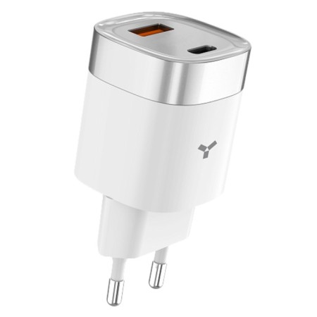 Network charger AcCESSTYLE AMETHYST 33WCA, USB, Type-C, 33W, fast charging, white