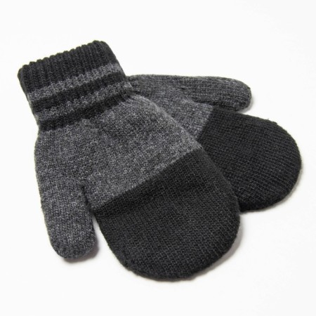 Baby mittens, black color, size 16