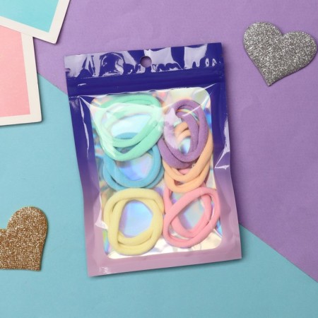 Hair gum "Sports Color" (set 12 pcs) 4 cm, mix